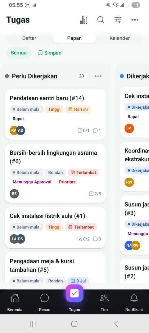 Papan Kanban Timwok (mobile)